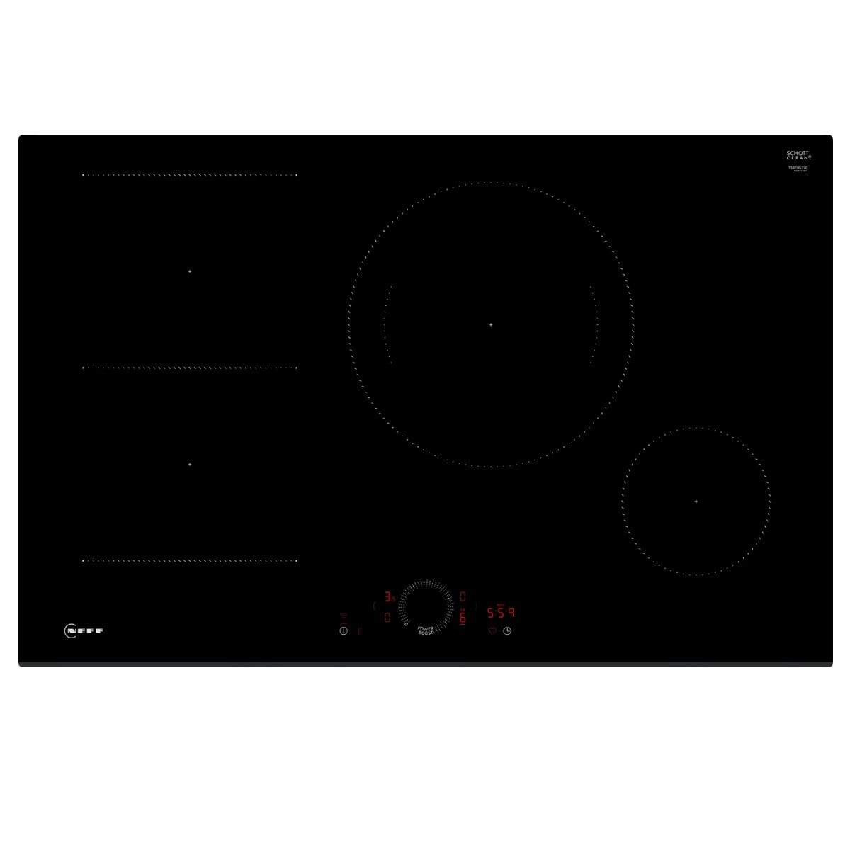 Plaque de cuisson induction encastrable noire 65cm Induction