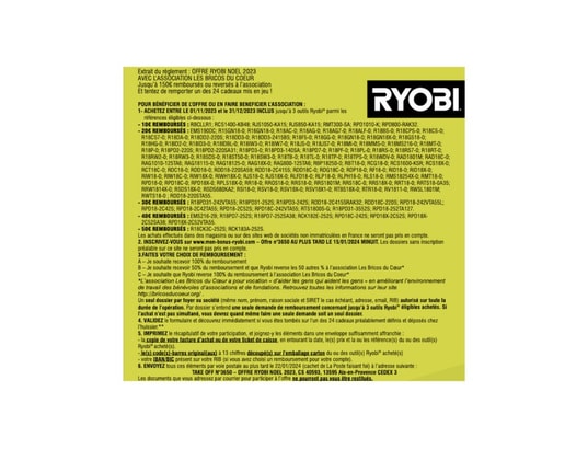 Clé à cliquet RYOBI 18V OnePlus - 1/4 - sans batterie ni chargeur R18RW2-0  - Espace Bricolage