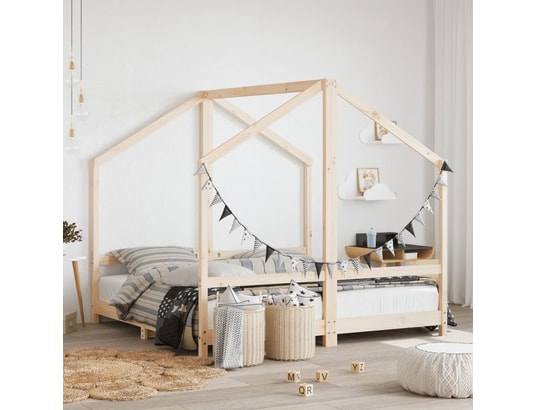 Vidaxl cadre de lit pour enfant 2x(80x160) cm bois de pin massif