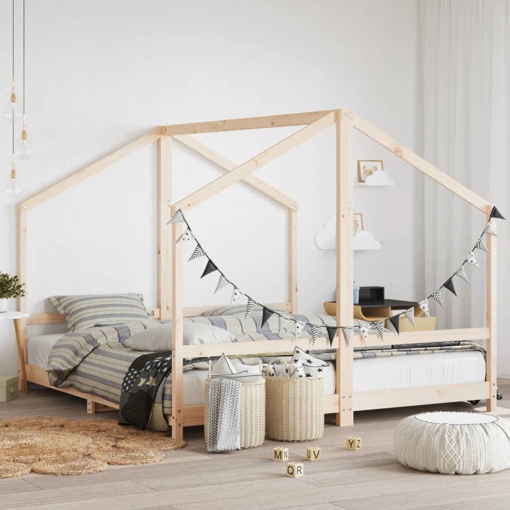 Vidaxl cadre de lit pour enfants 2x(90x200) cm bois de pin massif VIDAXL  Pas Cher 
