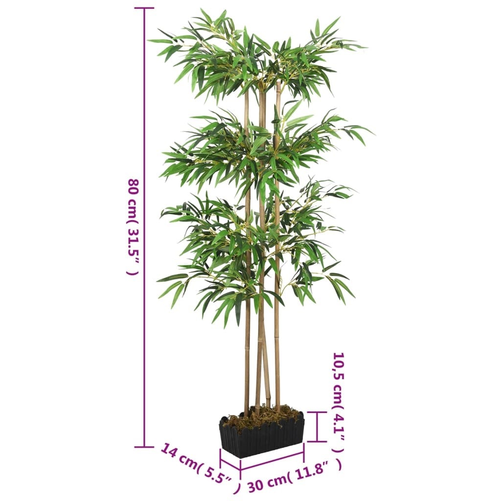 Vidaxl bambou artificiel 380 feuilles 80 cm vert VIDAXL Pas Cher 