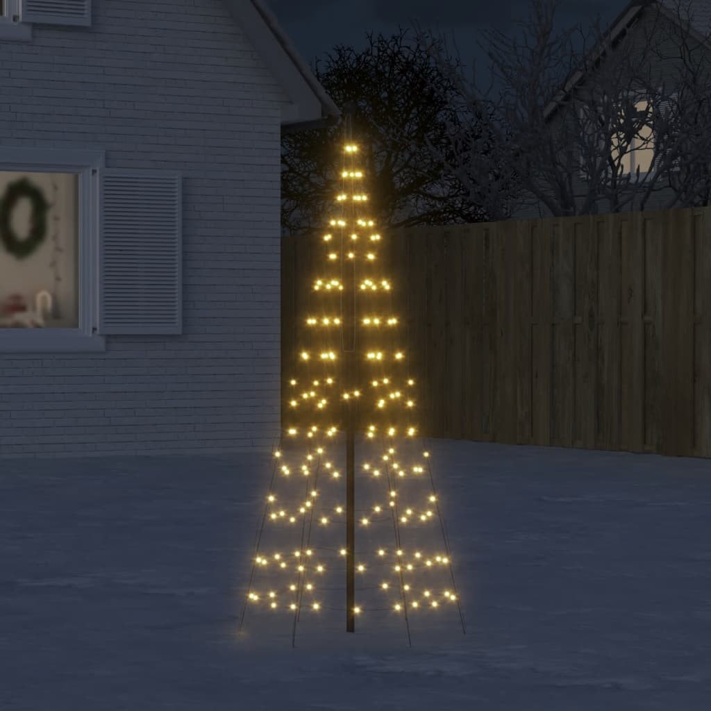 Vidaxl arbre de noël lumineux sur mât de drapeau 200 led blanc 180 cm  VIDAXL Pas Cher 