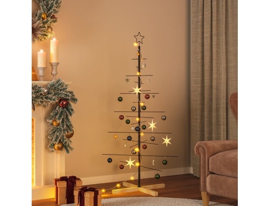 24 pcs ornements d'arbre de Noël en bois ensemble avec boîte de