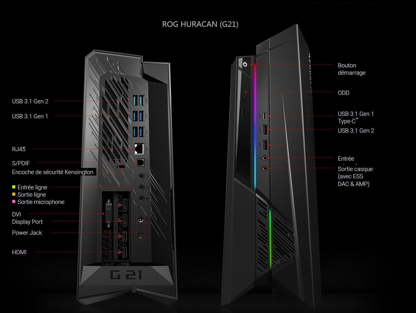 Unit Centrale ASUS ROG Huracan G21 G21CN FR075T Pas Cher UBALDI