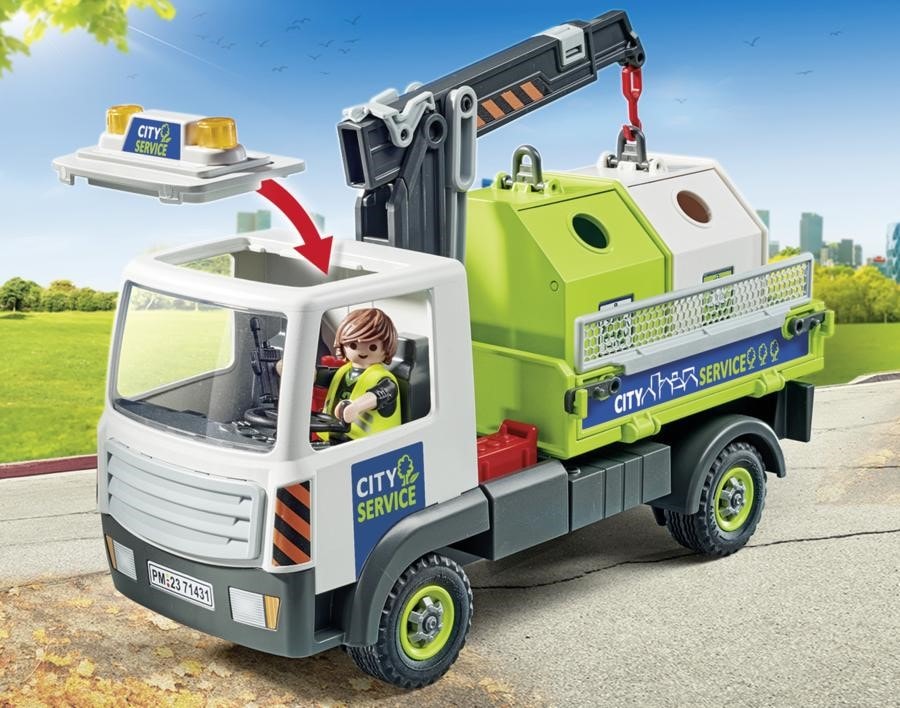 Playmobil - 6109 - Camion avec Grue et conteneurs Verre