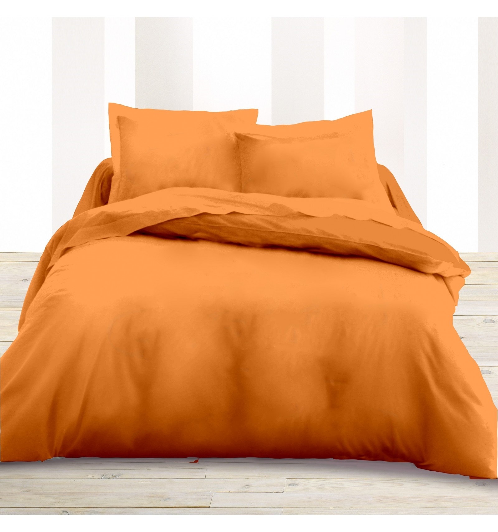Housse de couette Orange 140 x 200 cm / 100% Coton / 57 Fils/cm² pour lit