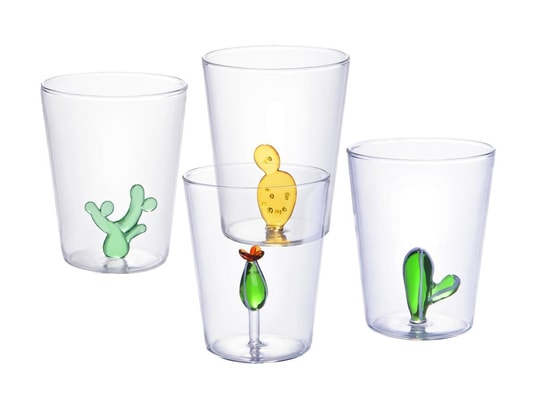 Drinking Jar Cactus en verre vert avec paille 40cl