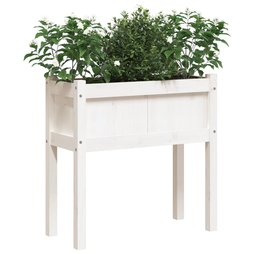 Jardinière Blanc 70x31x70 cm Bois de pin massif vidaXL