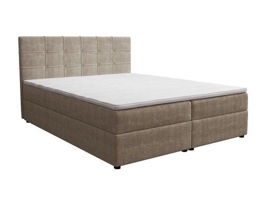 Ensemble complet literie déco tête de lit capitonnée + sommiers coffre +  matelas + surmatelas - 160