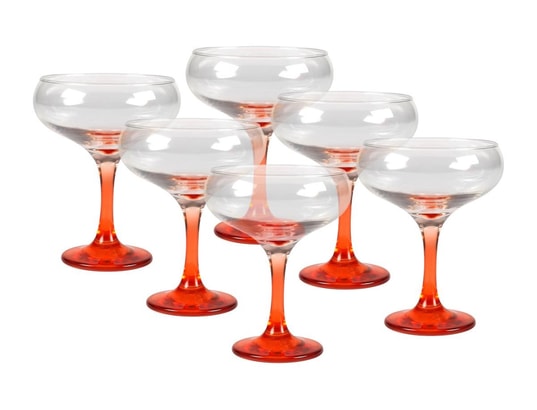 Lot de 5 verres à cocktail pieds stylisés