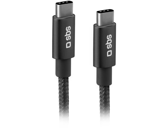Câble USB SBS Câble tressé USB C - USB C PD 60W 1m50, noir Pas Cher 