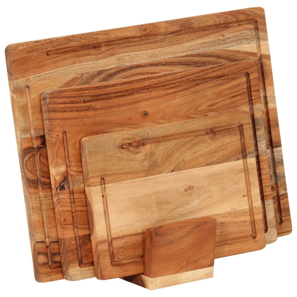 Vidaxl ensemble de planches à découper support 3pcs bois massif