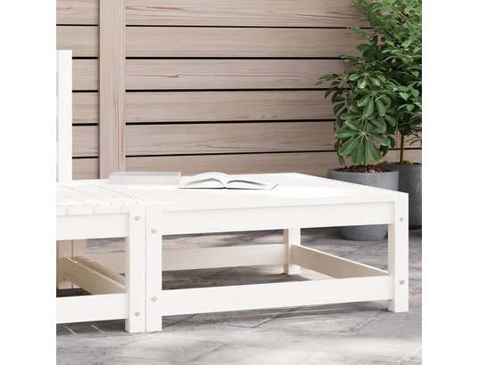 Vidaxl repose-pied de jardin blanc bois de pin massif VIDAXL Pas Cher 