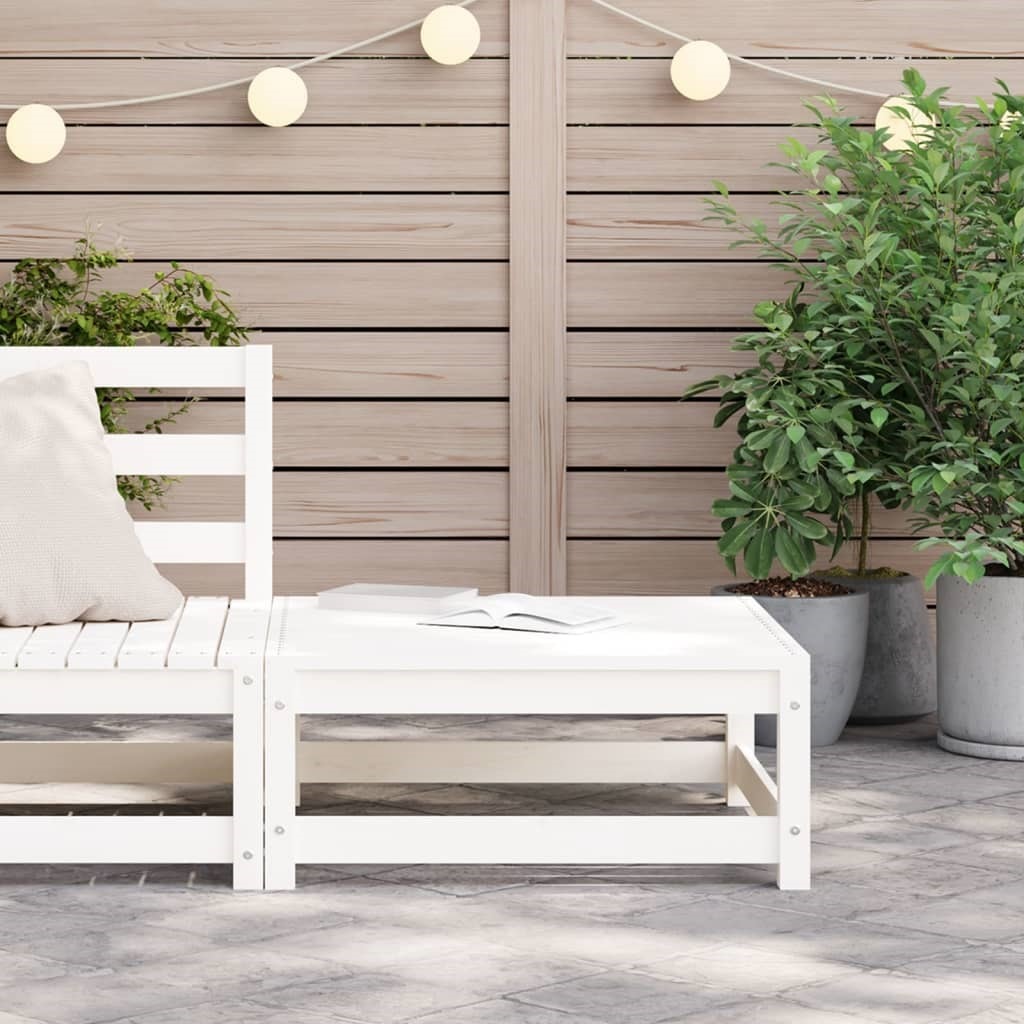 Vidaxl repose-pied de jardin blanc bois de pin massif VIDAXL Pas Cher 