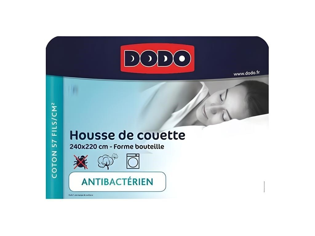 HOUSSE DE COUETTE DODO - 240X220 CM - COTON - ANTIBACTÉRIEN