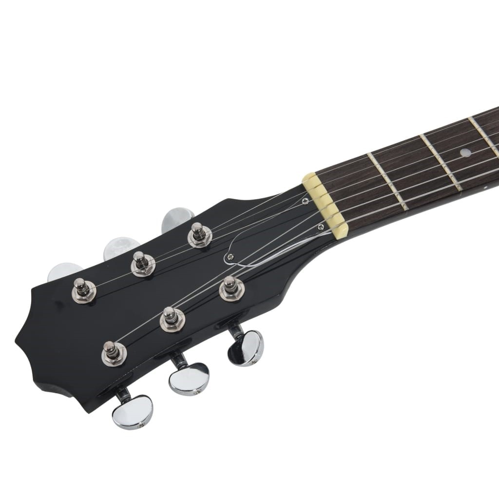 Guitare électrique a poser sur socle couleur marron noir