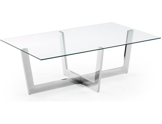 Table basse avec plateau en verre transparent FIORD - Table Basse Pas Cher