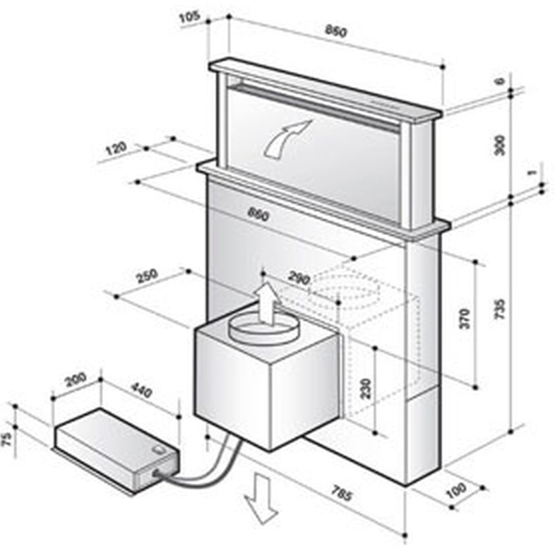 Hotte plan de travail DHD7961B - De Dietrich