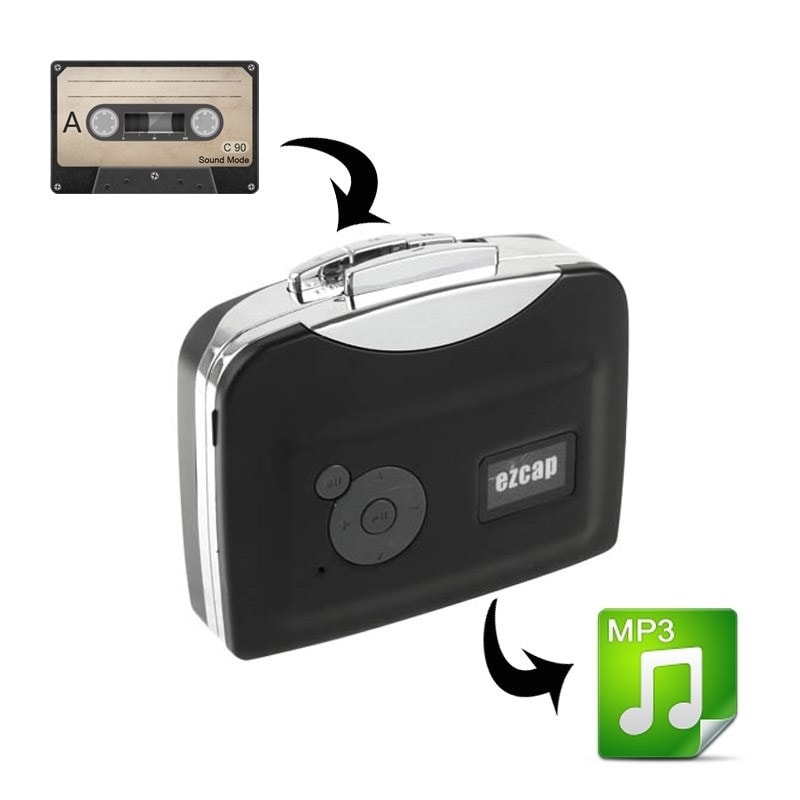 Ezcap 230 Cassette vers noir MP3 Convertisseur Capture Audio Lecteur de  Musique WEWOO