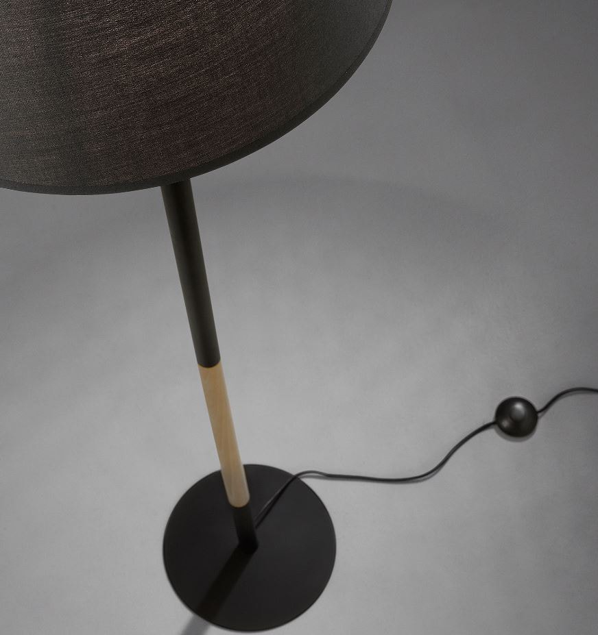 Lampadaire avec tablette Amaud H165cm Métal Noir