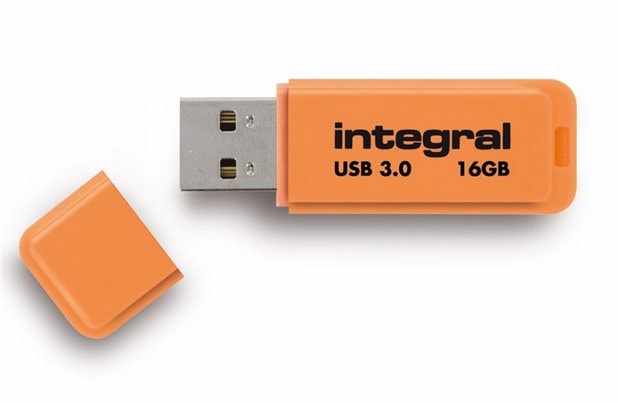 Clé USB INTEGRAL Flash Drive Neon orange 16 Go USB 3.0 Pas Cher 