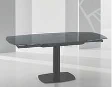 table de salle manger domino massimo 120180 x90 verre et mtal anthracite - Table En Verre Salle A Manger table de salle manger domino massimo 120180 x90 verre et mtal anthracite - Table En Verre Salle A Manger