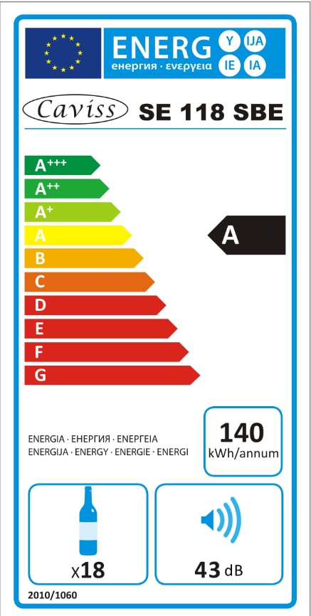 CAVISS Cave à vin de service SE118SBE - 18 Bouteilles, 43 dB