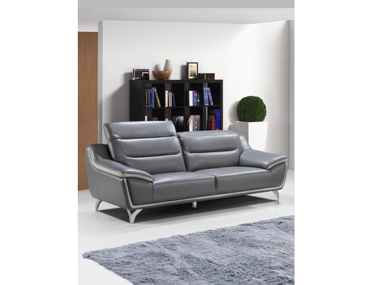 Canapé Cuir Ub Design Pisaro 3 Pl Gris Foncégris Clair Pas Cher