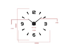 PEGANE Horloge m/étal Gousset Noir Grande Taille L60 x P10 x h84 cm Diam/ètre 74 cm