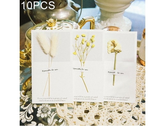 10 Pcs Festival Creative Fleurs Séchées Fraîches Manuscrites