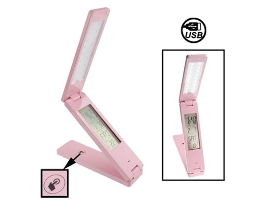 Lampe De Bureau LED Rechargeable Tactile Et Pliable - Avec Affichage Calendrier, Réveil, Température - Design Moderne