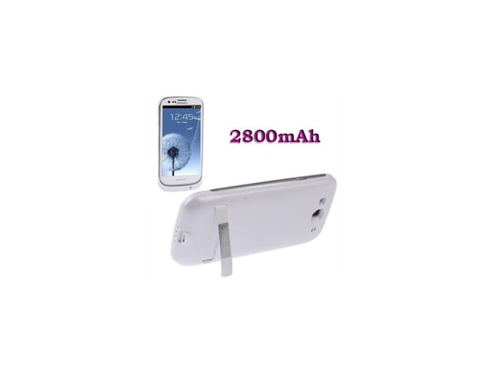 YONIS - Batterie coque Samsung Galaxy S3 I9300 chargeur 2800 mah Blanc MA-80CA501BATT-KGMQW