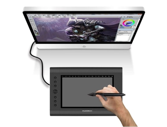 YONIS - Tablette graphique 12 pouces digitale dessin 3D stylet sans fil noir