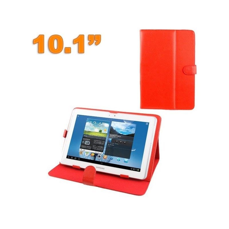 YONIS - Housse tablette 10.1 pouces protection universelle simili cuir Rouge