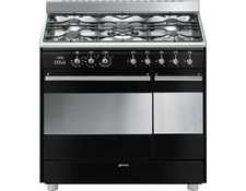 PIANO DE CUISSON MIXTE SMEG MULTI-FOUR 110CM NOIR VAPOR CLEAN