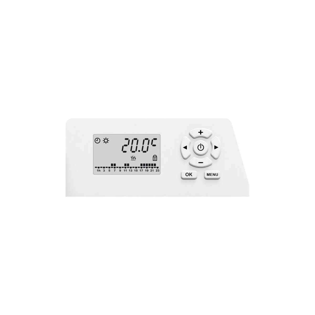 CARRERA 49590 Radiateur à inertie Céramique Verre LCD 1000 W Blanc