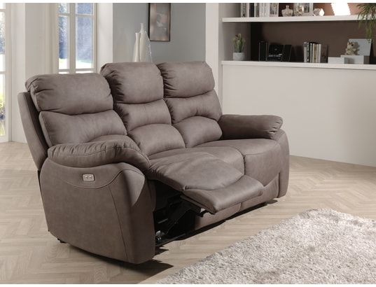 Canape Microfibre Ub Design Clement 3 Places 2 Relax Electriques