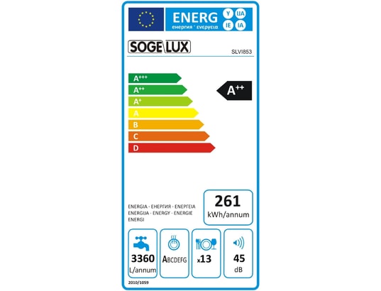 SOGELUX Lave vaisselle SLVI855 intégrable – 60 cm – E