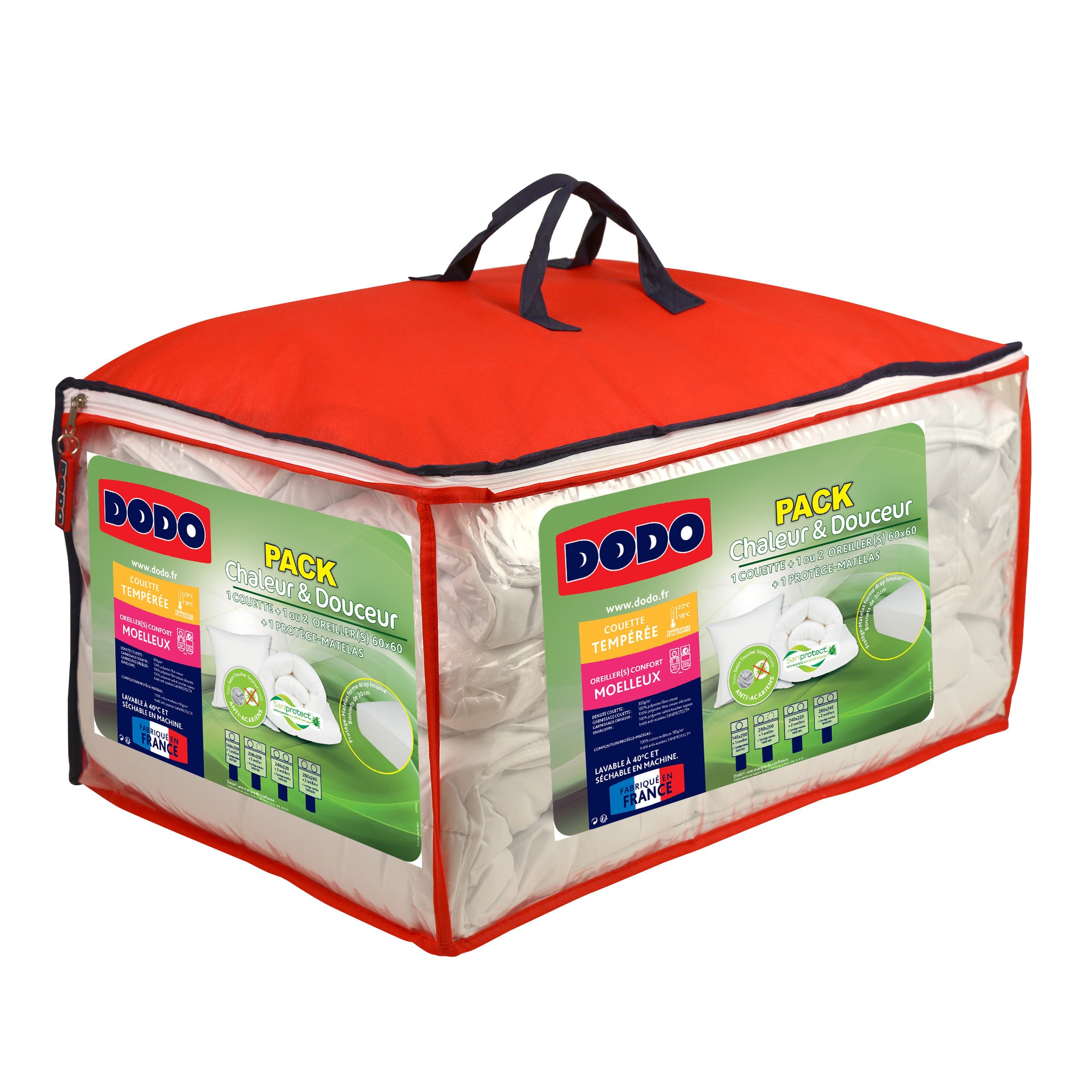 Pack DODO couette tempérée 140x200 + 1 oreiller 60x60 - Enveloppe