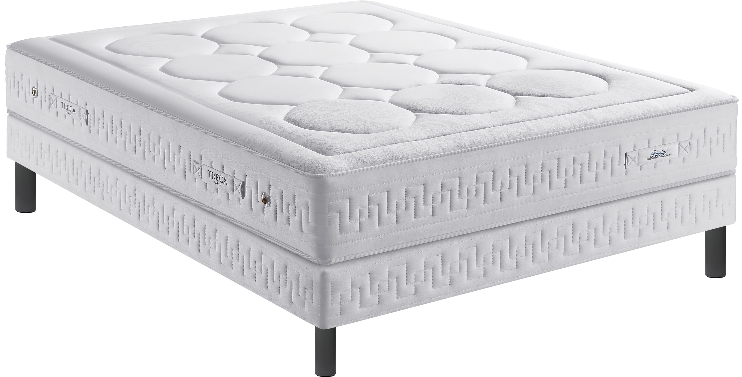 Ensemble Matelas Sommier 140 x 190 TRECA Lit Pivoine 140x190cm