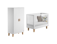 Chambre complète lit bébé 60x120 commode à langer et armoire 2 portes Vox  Ova - Beige - Packs/Chambre complète - tendresse de bébé