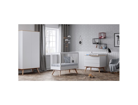 Chambre Complete Lit Evolutif 70x140 Commode A Langer Armoire 2 Portes Nature Blanc Meubles Vox 1398 Pas Cher Ubaldi Com