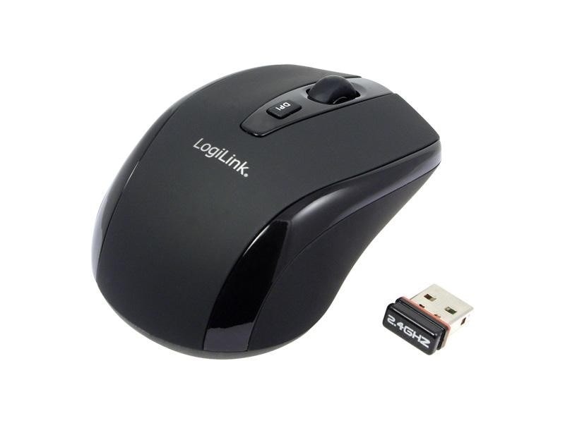 LogiLink Mini souris optiquem sans fil, dongle USB, noir